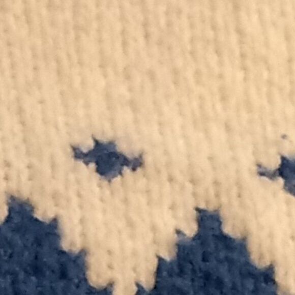 Handmade Blue and White Knit Sweater - Picture 5 of 5